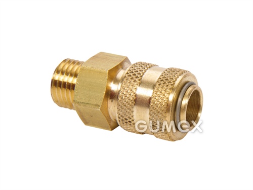 Rychlospojka MINI DN5, vnější závit G 1/8", 35bar, těsnění perbunan, -20°C/+100°C, mosaz
